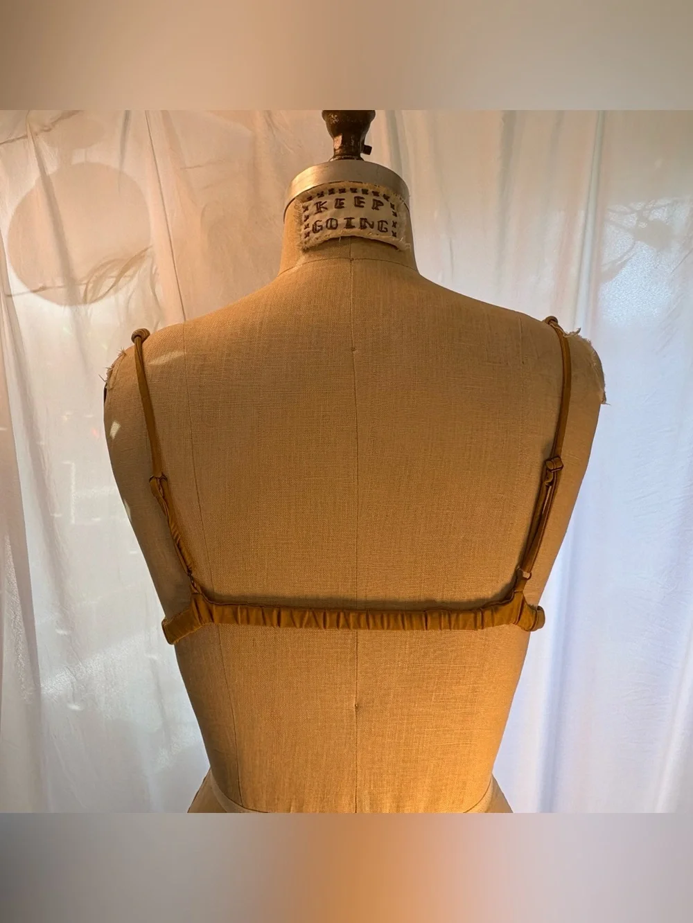 Intimately Free People Embroidered Beaded Floral Mesh Bralette Mustard Size L - Picture 4 of 8